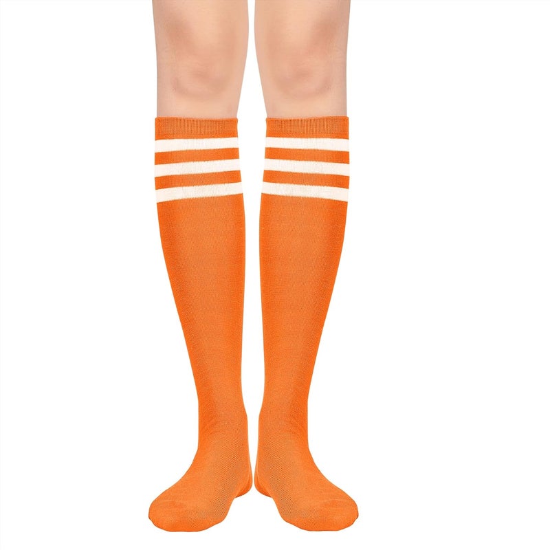 Zando 2 Pairs Knee High Socks for Women Striped Long Tube Athletic Soccer Socks for Casual Outdoor Sport - Image 2